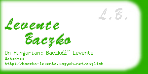 levente baczko business card